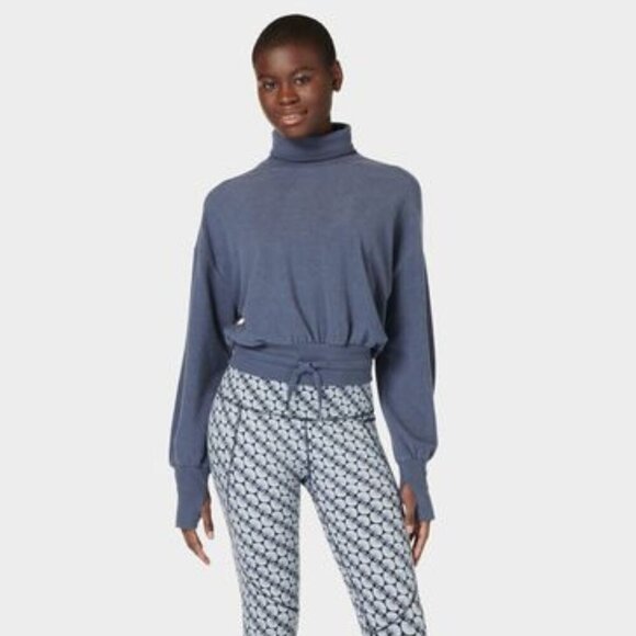 Sweaty Betty Melody luxe Fleece Pullover Blue Medium - Picture 6 of 6